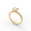 18K Gold Round Cut Diamond French Pavé 1.5mm Engagement Ring Classic Basket