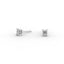 Emerald Brilliant Diamond Stud Earrings -  Four Prong 18K White Gold