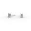 Emerald Brilliant Diamond Stud Earrings -  Four Prong 18K White Gold