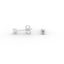 Emerald Brilliant Diamond Stud Earrings -  Four Prong 18K White Gold
