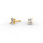 Oval Brilliant Diamond Stud Earrings - Four Prong  18K White Gold