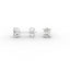Oval Brilliant Diamond Stud Earrings - Four Prong  18K White Gold