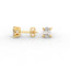 Oval Brilliant Diamond Stud Earrings - Four Prong  18K White Gold