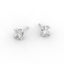 Oval Brilliant Diamond Stud Earrings - Four Prong  18K White Gold