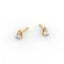Pear Diamond Stud Earrings - Three Prong Setting 18K Gold