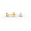 Pear Diamond Stud Earrings - Three Prong Setting 18K Gold