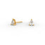 Pear Diamond Stud Earrings - Three Prong Setting 18K Gold