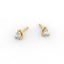 Pear Diamond Stud Earrings - Three Prong Setting 18K Gold