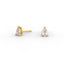 Pear Diamond Stud Earrings - Three Prong Setting 18K Gold