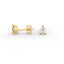 Pear Diamond Stud Earrings - Three Prong Setting 18K Gold