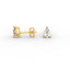 Pear Diamond Stud Earrings - Three Prong Setting 18K Gold