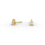 Pear Diamond Stud Earrings - Three Prong Setting 18K Gold