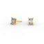 Radiant Brilliant Diamond Stud Earrings - Four Prong Setting 18K White Gold