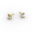 Radiant Brilliant Diamond Stud Earrings - Four Prong Setting 18K Gold
