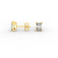Radiant Brilliant Diamond Stud Earrings - Four Prong Setting 18K White Gold