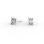 Radiant Brilliant Diamond Stud Earrings - Four Prong Setting 18K White Gold