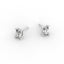 Radiant Brilliant Diamond Stud Earrings - Four Prong Setting 18K White Gold