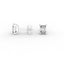 Radiant Brilliant Diamond Stud Earrings - Four Prong Setting 18K White Gold