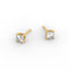 Round Diamond Stud Earrings – Four Prong Setting in 18K Gold