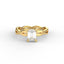 18K Gold Radiant Cut Diamond Twist Engagement Ring 4-Prong