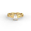 18K Gold Radiant Cut Diamond Twist Engagement Ring 4-Prong