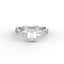 18K Gold Emerald Cut Diamond Twist Pavé 1.25mm Engagement Ring 4-Prong
