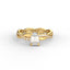 18K Gold Radiant Cut Diamond Twist Pavé 1.25mm Engagement Ring 4-Prong