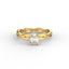 18K Gold Oval Cut Diamond Twist Engagement Ring 4-Prong