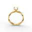 18K Gold Oval Cut Diamond Twist Engagement Ring 4-Prong