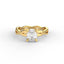 18K Gold Oval Cut Diamond Twist Engagement Ring 4-Prong