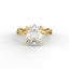18K Gold Oval Cut Diamond Twist Engagement Ring 4-Prong