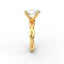 18K Gold Oval Cut Diamond Twist Engagement Ring 4-Prong