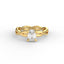 18K Gold Oval Cut Diamond Twist Engagement Ring 4-Prong