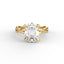 18K Gold Oval Cut Diamond Twist Pavé 1.25mm Engagement Ring 4-Prong