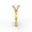 18K Gold Oval Cut Diamond Twist Pavé 1.25mm Engagement Ring 4-Prong