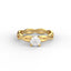 18K Gold Round Cut Diamond Twist Engagement Ring 4-Prong