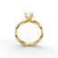 18K Gold Round Cut Diamond Twist Engagement Ring 4-Prong