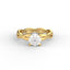 18K Gold Round Cut Diamond Twist Engagement Ring 4-Prong