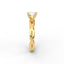 18K Gold Round Cut Diamond Twist Engagement Ring 4-Prong