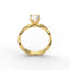18K Gold Round Cut Diamond Twist Engagement Ring 4-Prong