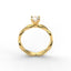 18K Gold Round Cut Diamond Twist Engagement Ring 4-Prong