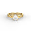 18K Gold Round Cut Diamond Twist Engagement Ring 4-Prong