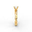 18K Gold Round Cut Diamond Twist Pavé 1.25mm Engagement Ring 4-Prong