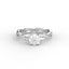 18K Gold Round Cut Diamond Twist Pavé 1.25mm Engagement Ring 4-Prong