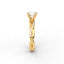 18K Gold Round Cut Diamond Twist Pavé 1.25mm Engagement Ring 4-Prong