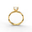 18K Gold Round Cut Diamond Twist Pavé 1.25mm Engagement Ring 4-Prong