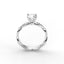 18K Gold Round Cut Diamond Twist Pavé 1.25mm Engagement Ring 4-Prong