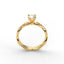 18K Gold Round Cut Diamond Twist Pavé 1.25mm Engagement Ring 4-Prong