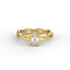 18K Gold Emerald Cut Diamond Twist Engagement Ring Classic Basket