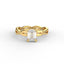 18K Gold Radiant Cut Diamond Twist Engagement Ring Classic Basket